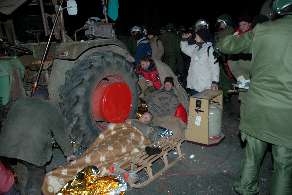 November 2005 - Blockade in Grippel, Foto: Lowin