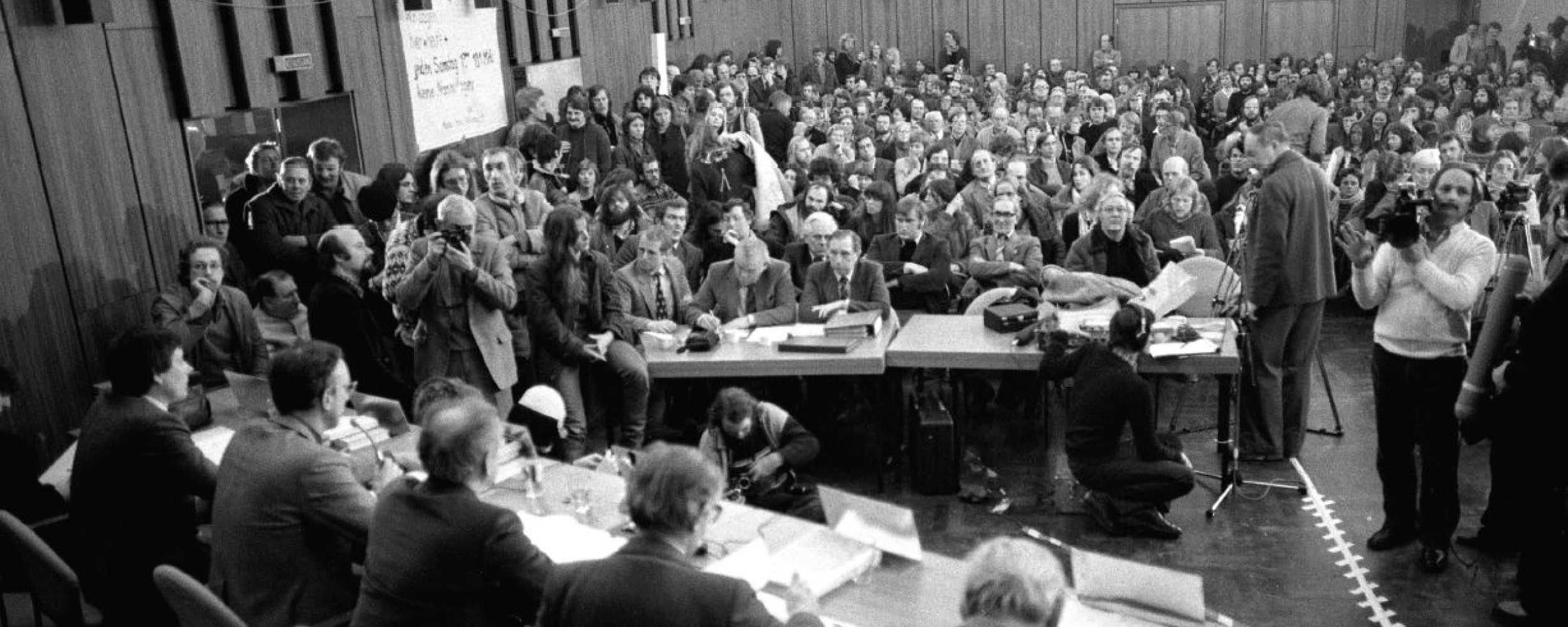 Zwischenlager-Anhörung im Gildehaus am 28. Januar 1981, Foto: Günter Zint