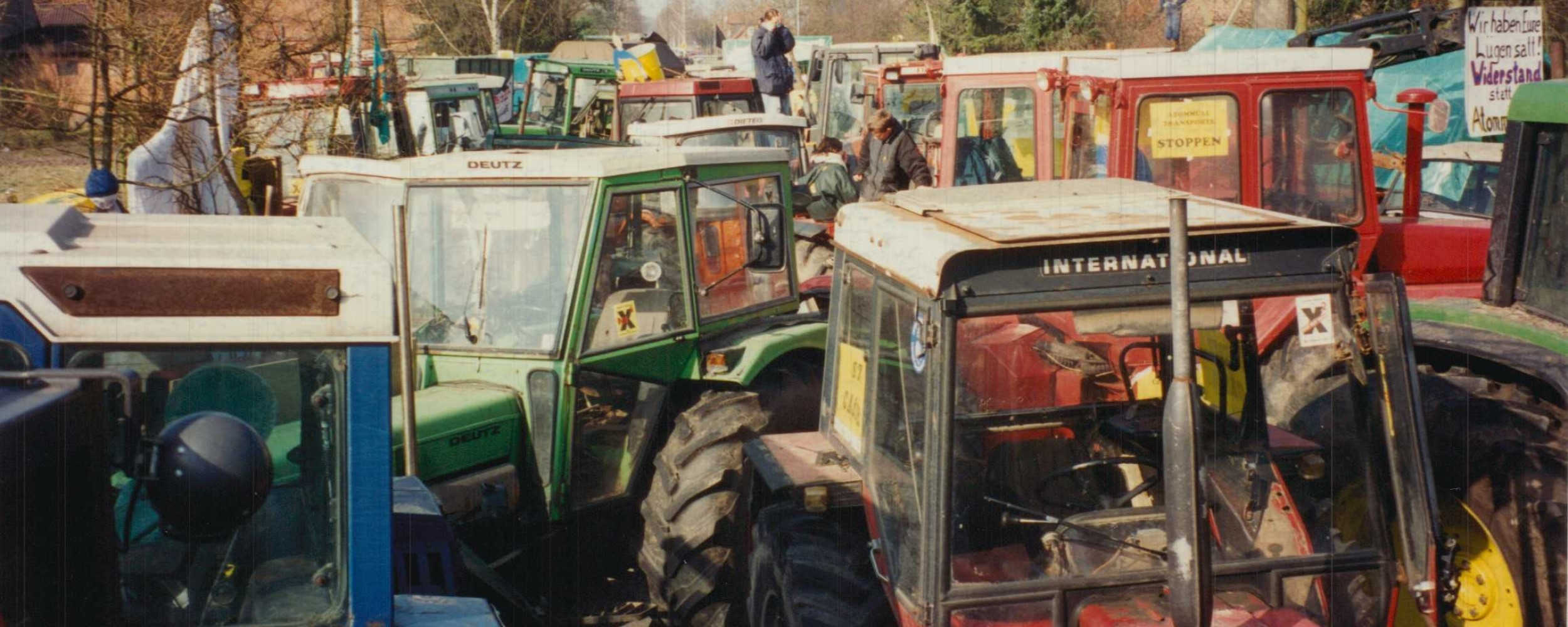 Treckerblockade in Splietau am 4. März 1997, Foto: Eckehard Niemann
